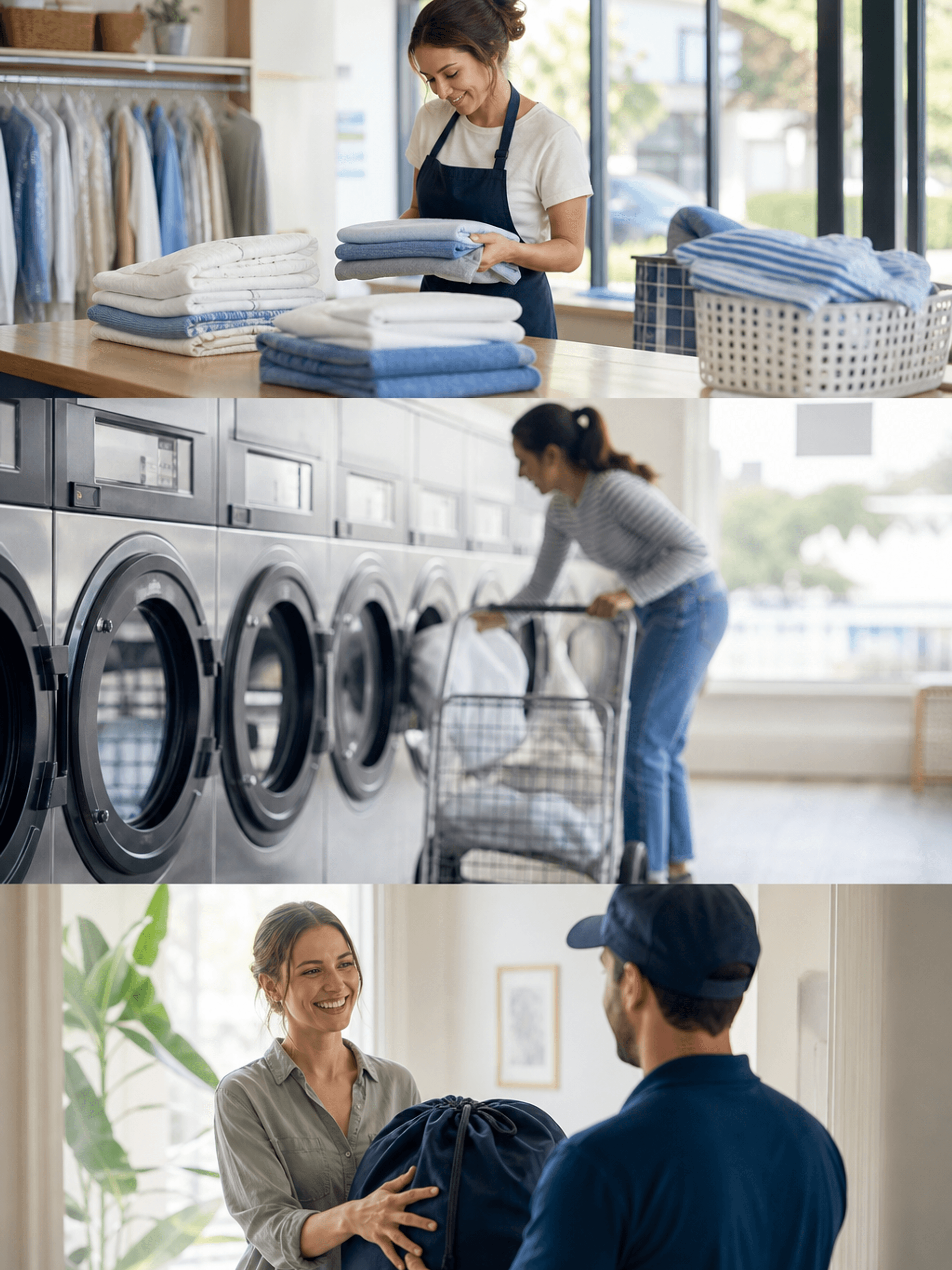 Inside the laundry, where customers use the self-service machines