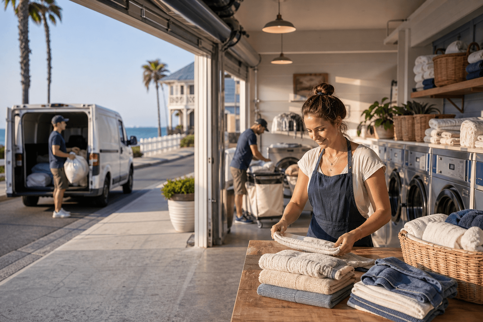 The neighborhood setting around Seaside Wash & Fold